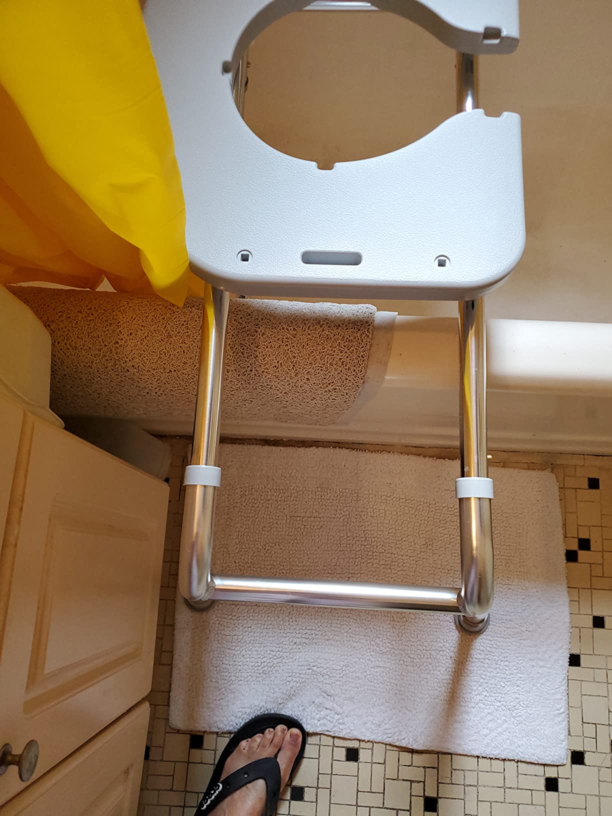 Eagle Health Supplies Pro-Slide Shower Chair & Tub Transfer Bench with Cut Out, Height Adjustable, Heavy-Duty Capacity up to 400 LBs, for Safety Shower, for Elderly & Disabled (70311) customer photo 1