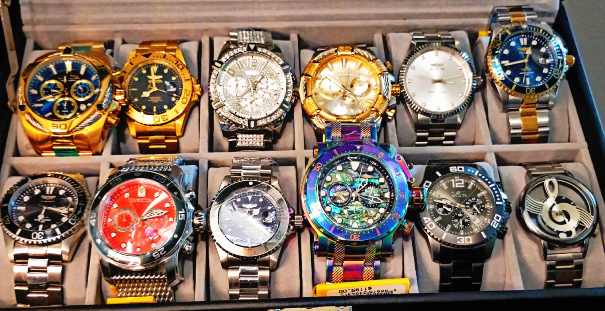 GUKA 12-Slot Watch Box Organizer with Glass Lid, 2-Tier Leather Case customer photo 2