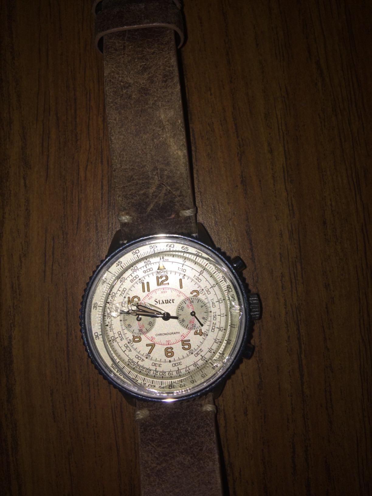 Stauer Co-Pilot Men's Chronograph Watch with Stainless Steel Case and Brown Leather Band customer photo 1