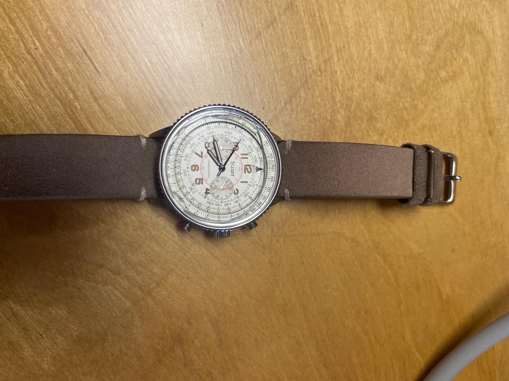 Stauer Co-Pilot Men's Chronograph Watch with Stainless Steel Case and Brown Leather Band customer photo 2