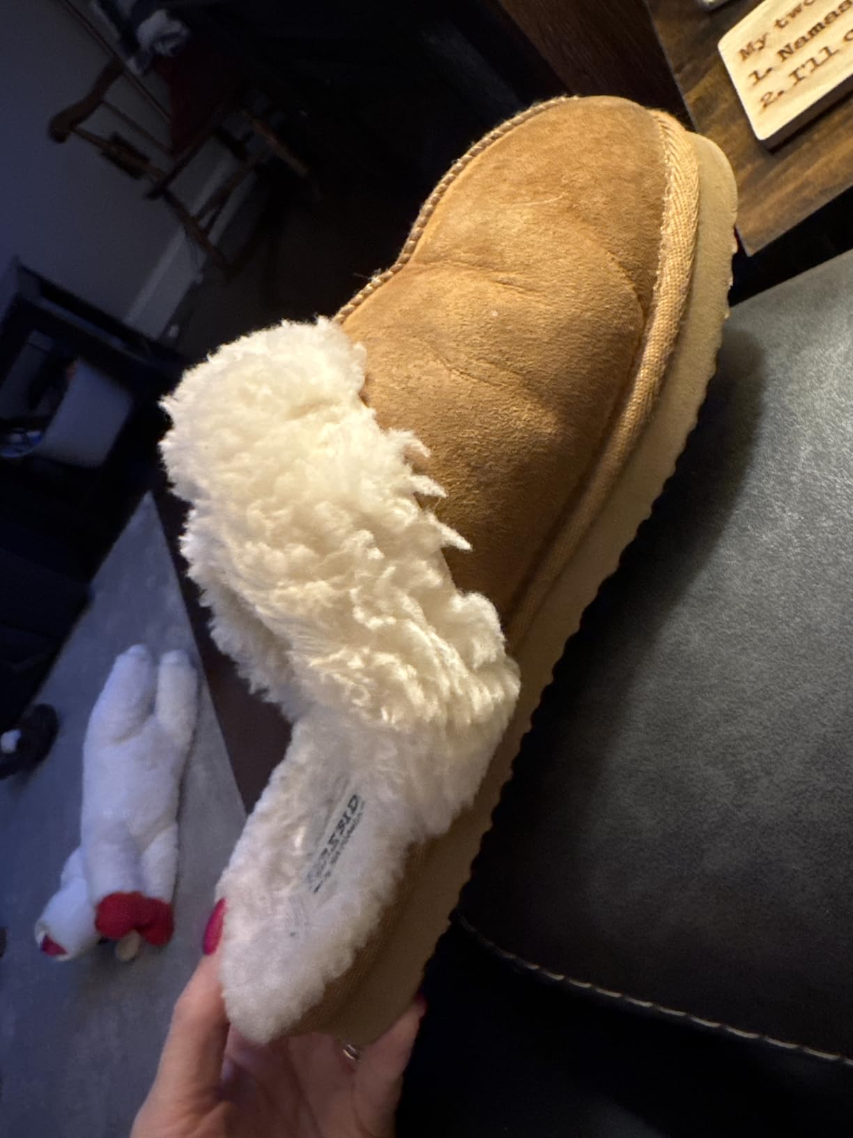 Fireside by Dearfoams Women’s Sydney Shearling Slippers, Chestnut, 9 customer photo 2