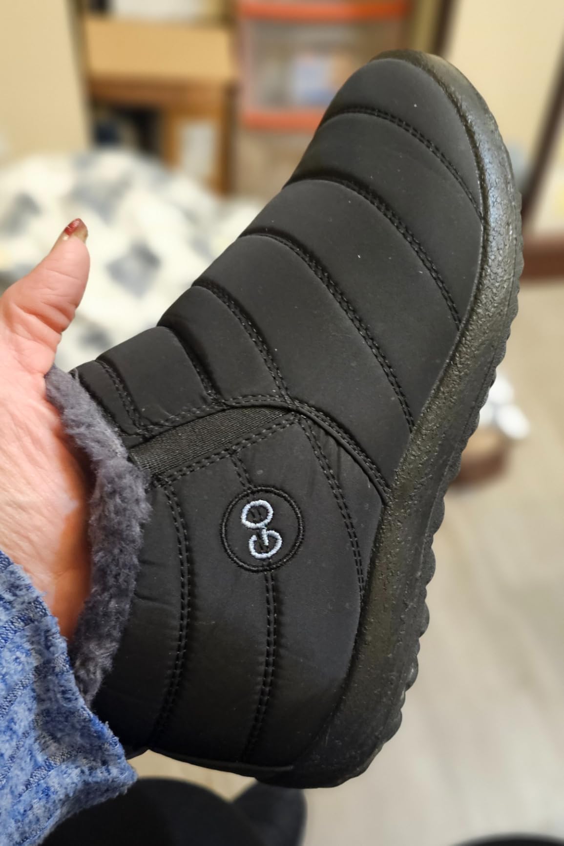 HARENCE Snow Boots for Women Winter Boot with Comfortable Warm Fur Lined Ankle Booties Outdoor Slip On Waterproof Short Boots customer photo 2