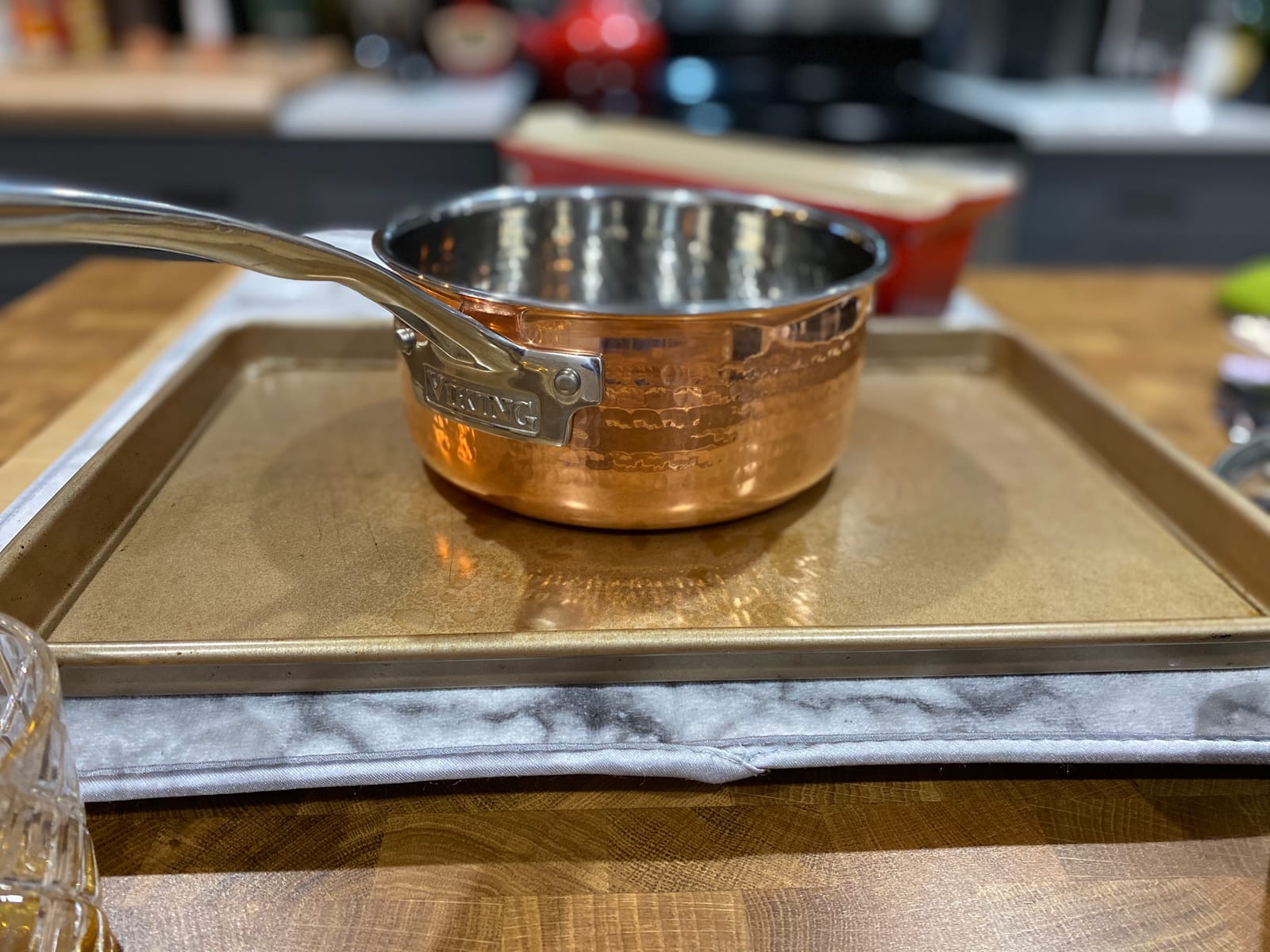 Viking 3-Ply Pots and Pans Set, 10 Piece Copper Kitchen Cookware with Glass Lids, Hammered Copper customer photo 1