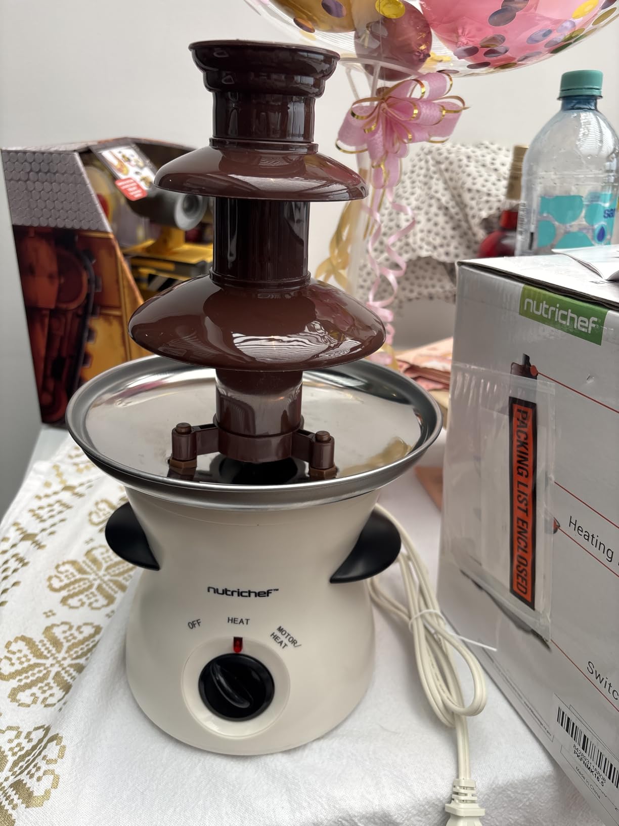Nutrichef 3 Tier Chocolate Fondue Fountain - Electric Stainless Chocolate Dipping Warmer Machine - Warm & Melt Chocolate, Butter & Cheese - Great for Parties, Events & Weddings - Pot Capacity 16 OZ customer photo 2