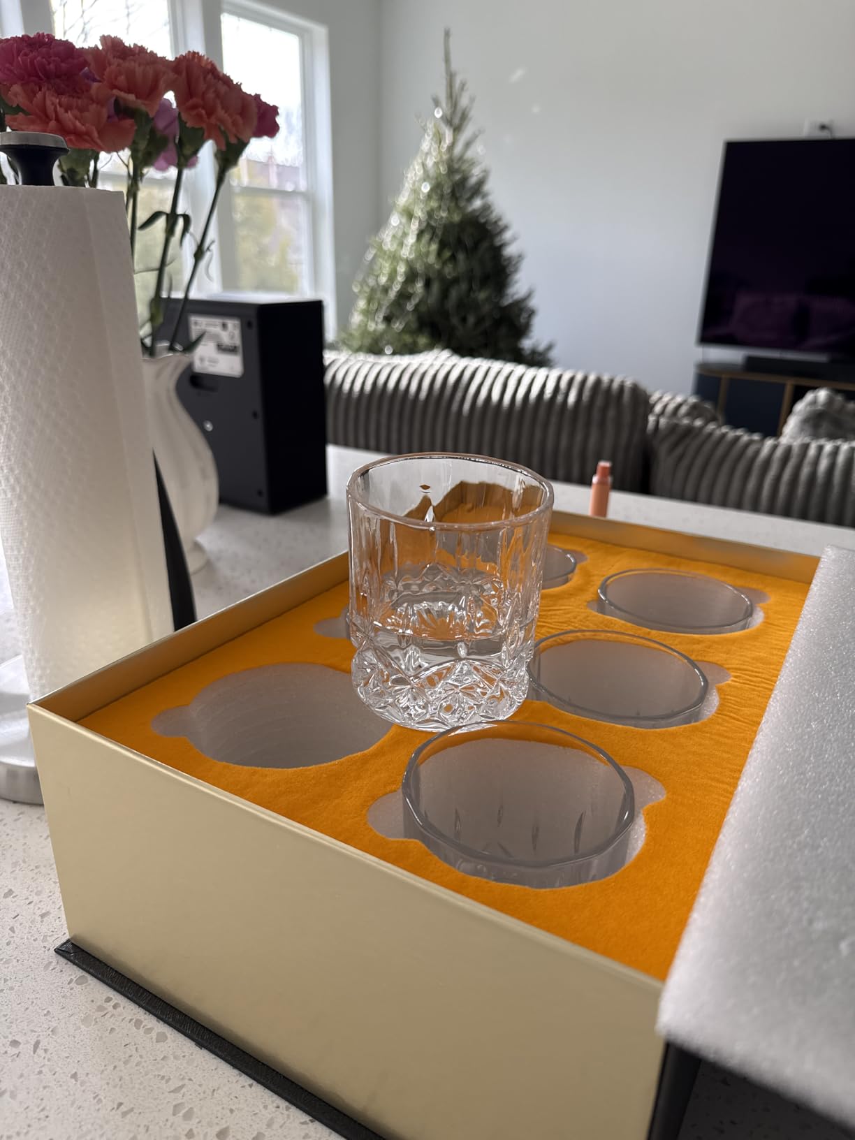 KANARS Old Fashioned Whiskey Glasses with Luxury Box - 10 Oz Rocks Barware For Scotch, Bourbon, Liquor and Cocktail Drinks - Set of 4 - Men Gift customer photo 2