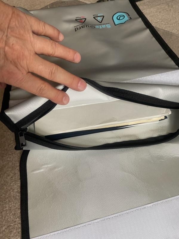TuoBak's Fireproof Waterproof Document Bag with Zipper,Heat Insulated Upgraded Fireproof Document Bag 15.8”x 12.6”×2.5” for Important Document Storage Organizer for Valuables, Legal Documents Safe customer photo 2