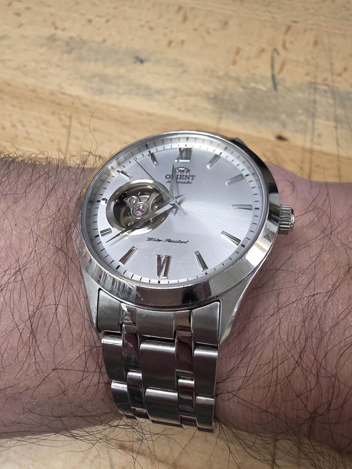 ORIENT Open Heart Men's Automatic Manual Winding Mechanical Classic Steel Band Skeleton Dial Wrist Watch customer photo 1