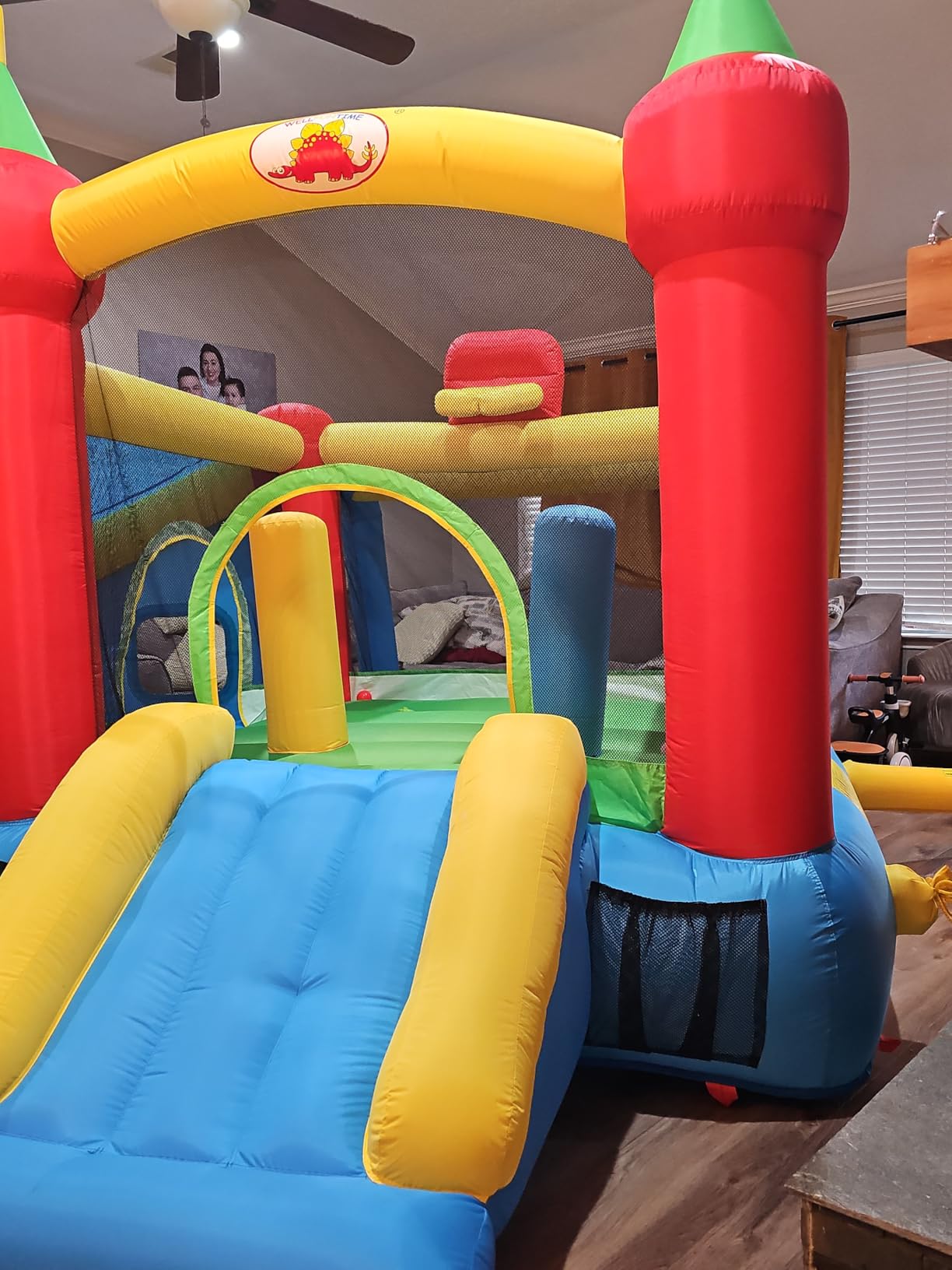 WELLFUNTIME Inflatable Bounce House,Jumping Castle Slide with Blower,Kids Bouncer with Ball Pit customer photo 1