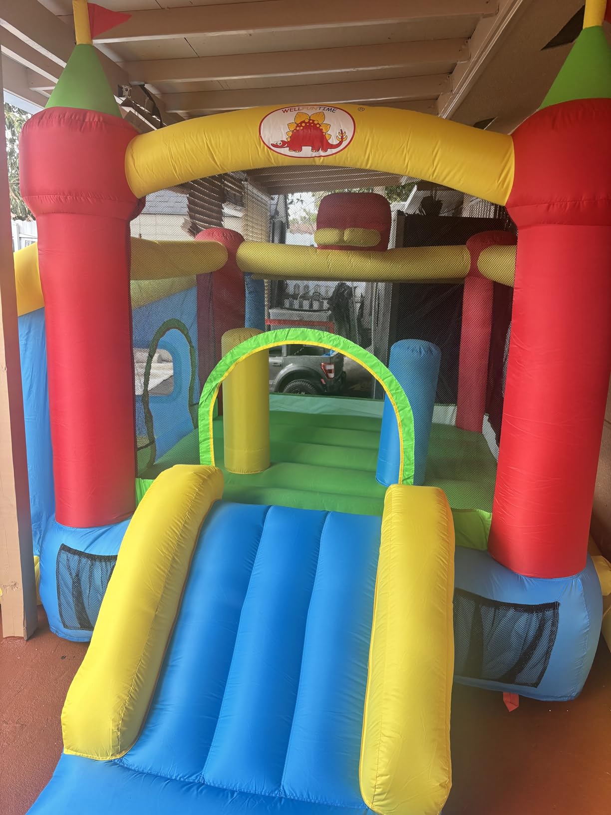 WELLFUNTIME Inflatable Bounce House,Jumping Castle Slide with Blower,Kids Bouncer with Ball Pit customer photo 2