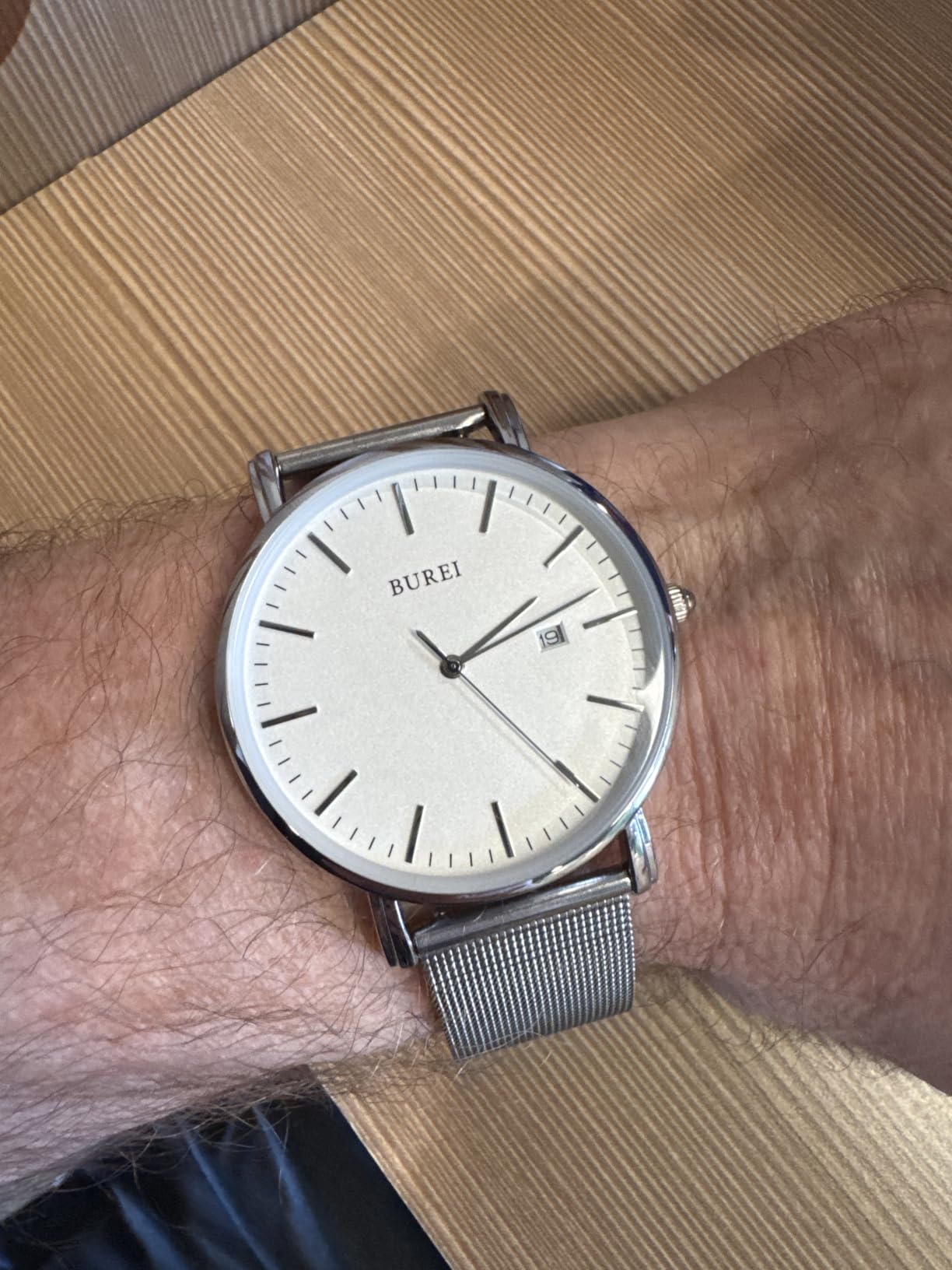 BUREI Men Wrist Watches Fashion Minimalist Thin Analog Quartz Waterproof Watches for Men, Refined Gifts for Men, Boyfriend, Husband, Dad customer photo 1