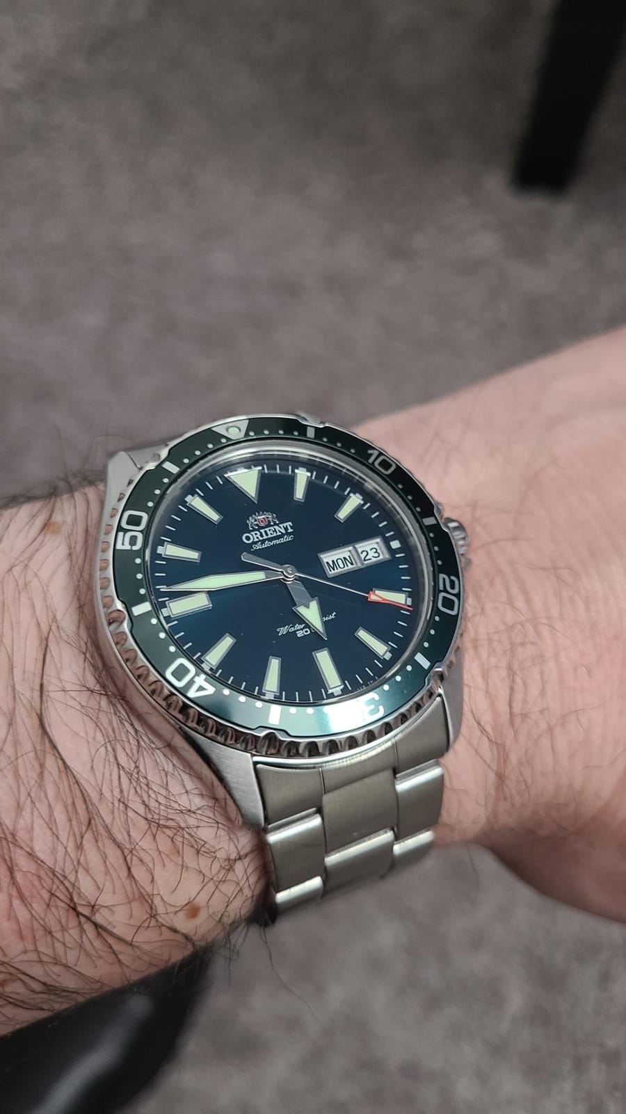 Orient Men's Kamasu Stainless Steel Automatic Diving Watch with Sapphire Crystal customer photo 2