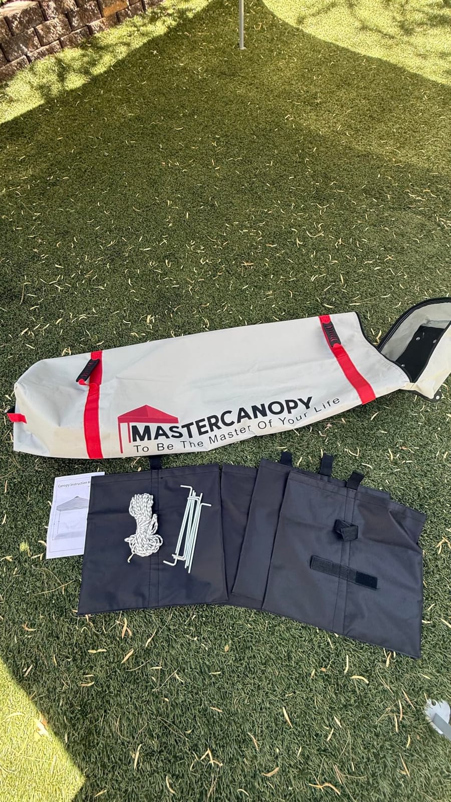 MASTERCANOPY 10x10 Durable Pop Up Canopy Tent with Roller Bag, White customer photo 2
