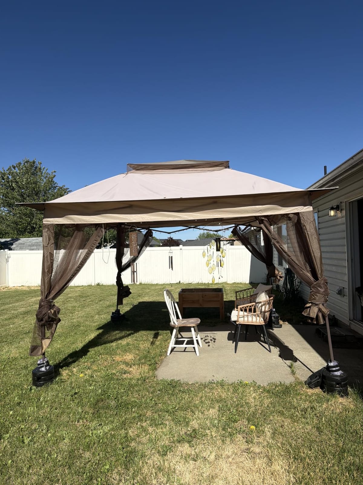 COOS BAY 11x11 Pop Up Gazebo with Netting, Canopy Tent, Beige customer photo 2