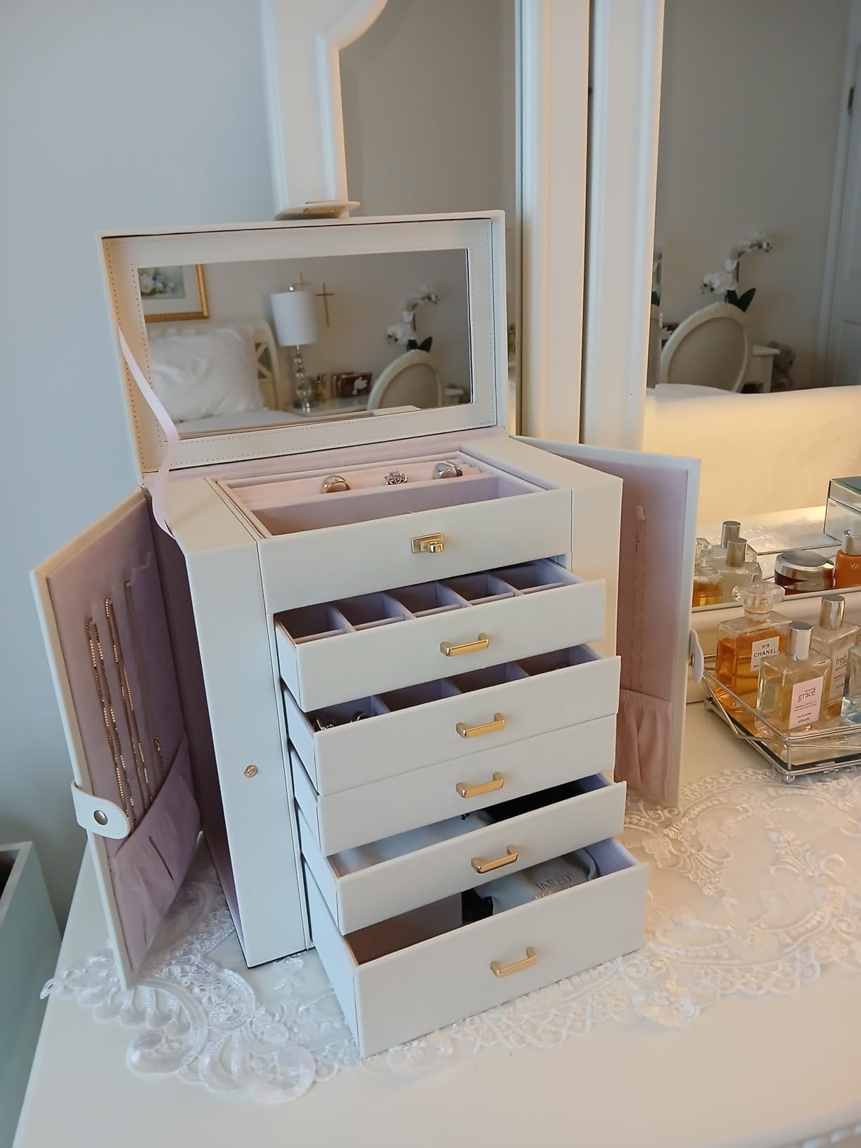 AKOZLIN 6-Tier Jewelry Box Organizer 5 Drawers Jewelry Storage Case customer photo 1