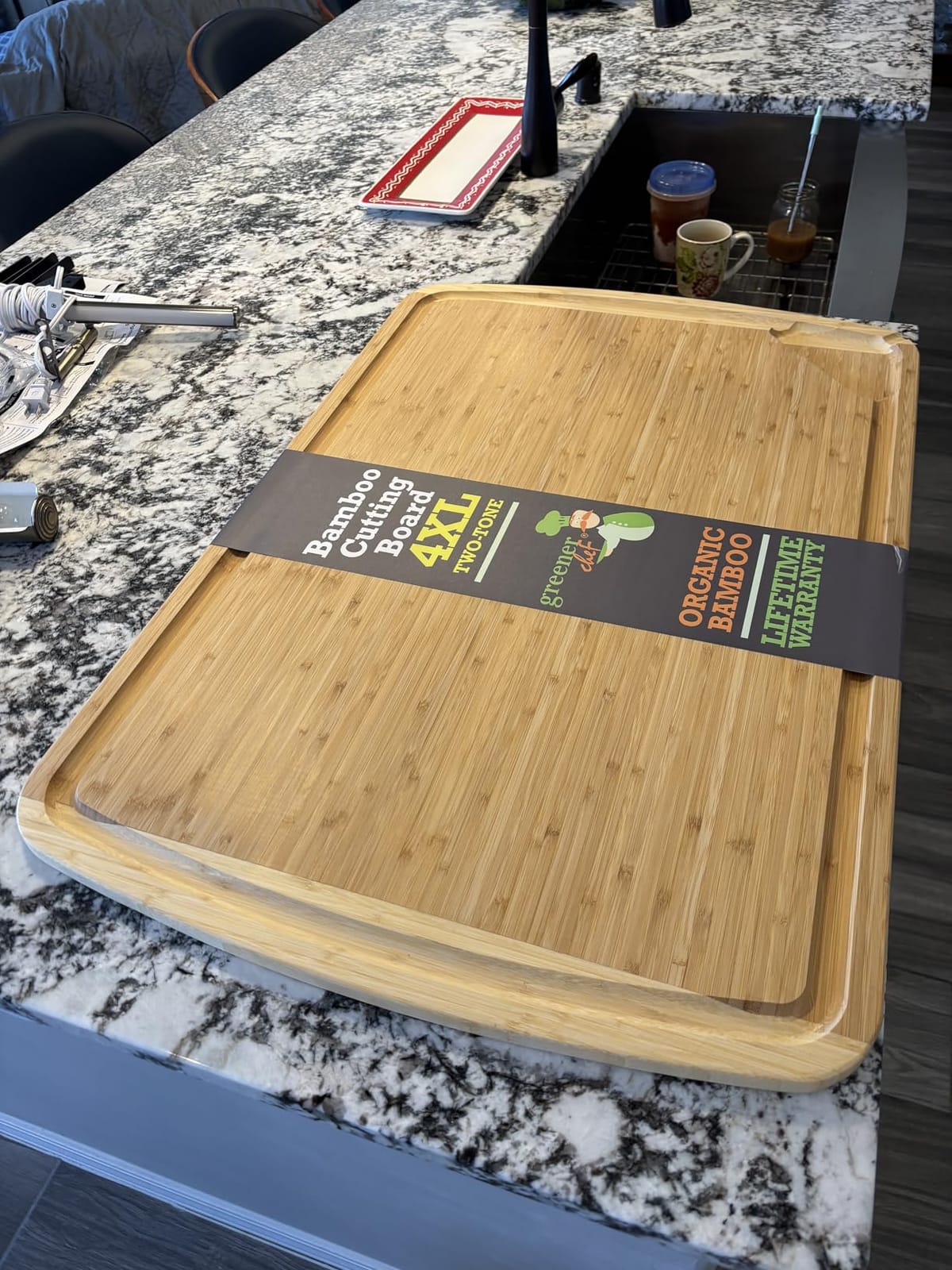 ENORMOUS 30 x 20 Organic Extra Large Cutting Board with Lifetime Replacements – Wood Bamboo Chopping Board - Wooden Butcher Block Cutting Board for Carving Turkey, Grilling Brisket and BBQ customer photo 1