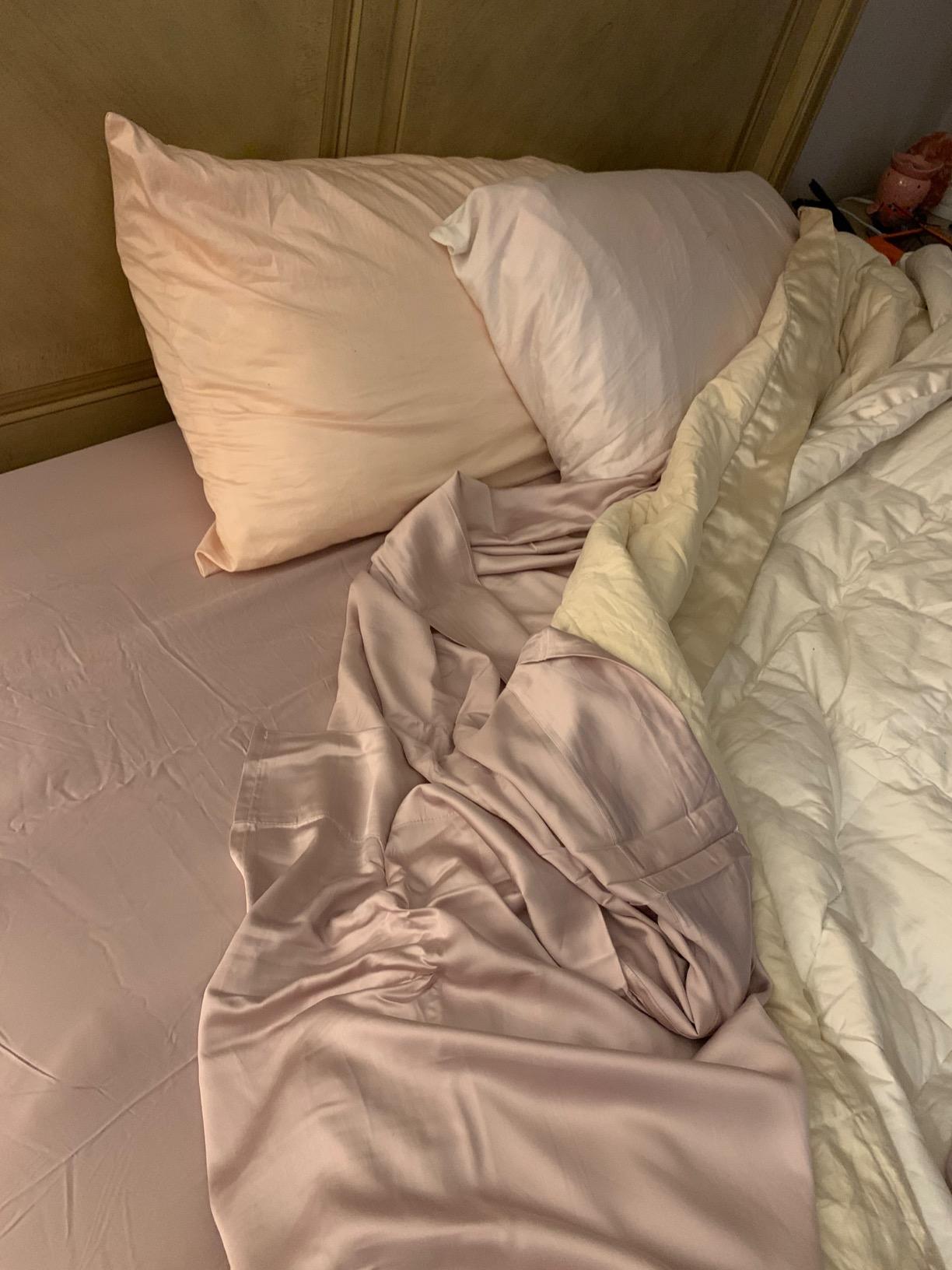Hotel Sheets Direct 4 Piece Bed Sheet Set Queen Size, 100% Viscose Derived from Bamboo Sheets Set with 2 Pillowcases, Cooling & Breathable Luxury Bedding, Moisture-Wicking & Silky Soft, Light Gray customer photo 1