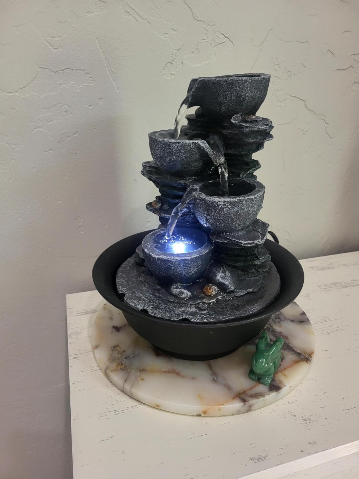 WICHEMI Indoor Water Fountain Tabletop Waterfall Fountain with LED Light customer photo 1