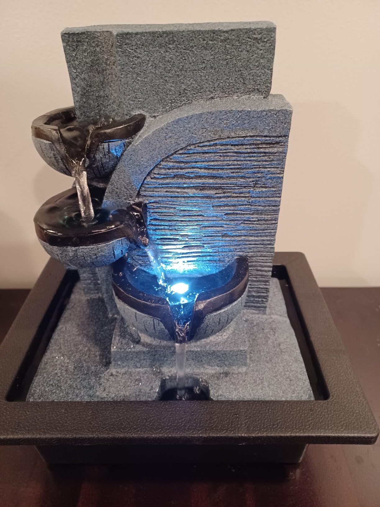 WICHEMI Indoor Water Fountain Tabletop Waterfall Fountain with LED Light customer photo 2
