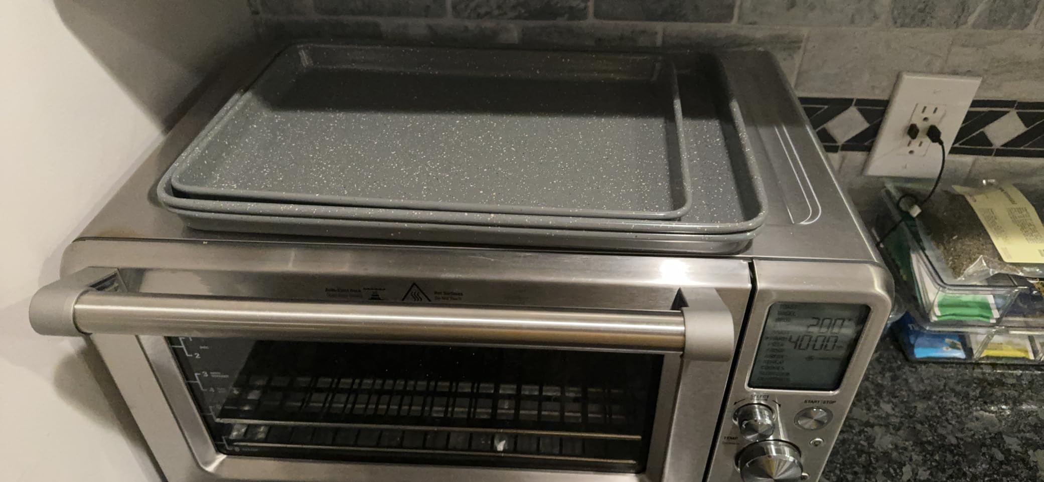casaWare 3pc Ultimate Cookie Sheet Set (Blue Granite) customer photo 2