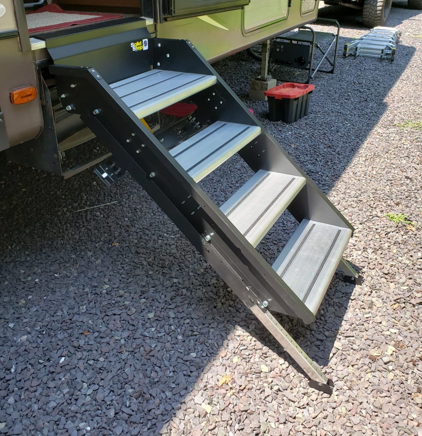 Lippert Components Solid Step Quad Step for RV and Travel Trailer Entry Doorway ,30 inch -791575 , Black customer photo 1