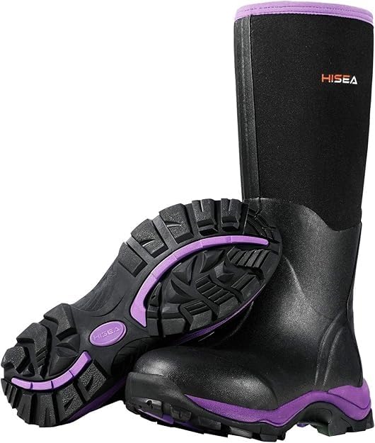 HISEA Women's Rain Boots Waterproof Insulated Neoprene Rubber Mud Boots customer photo 1