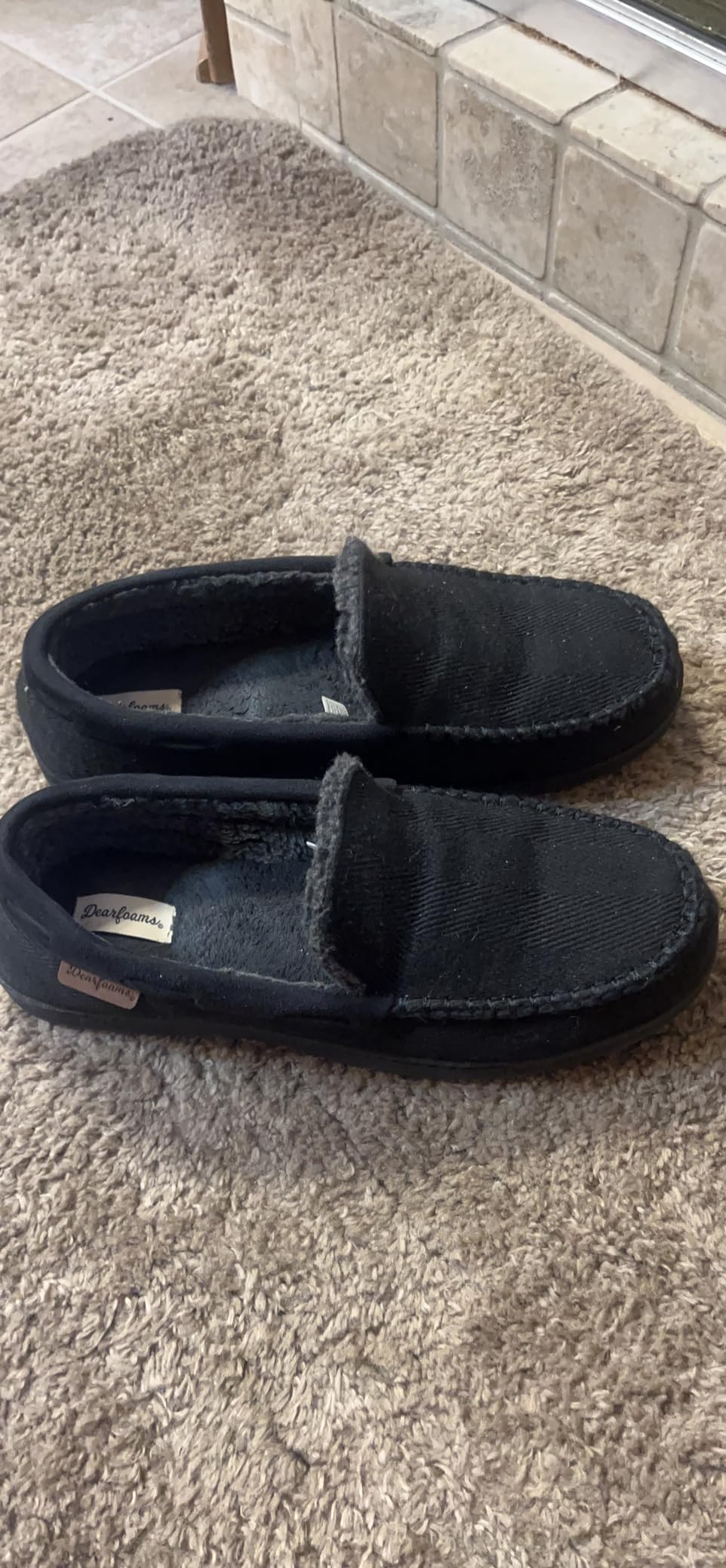Dearfoams Men's Keaton Moccasin House Shoes With Memory Foam, Indoor Slippers With Wide Widths customer photo 2