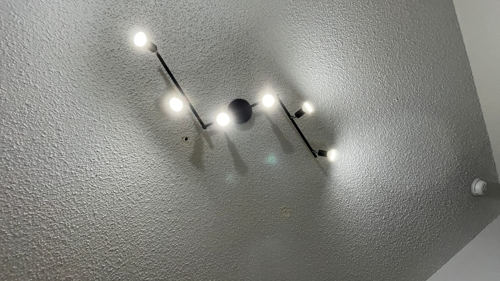 AIBOO 6-Light Adjustable Dimmable Track Lighting Kit, Flexible Foldable Arms,Satin Nickel Kitchen,Hallyway Bed Room Lighting Fixture, GU10 Base Bulbs not Included customer photo 1