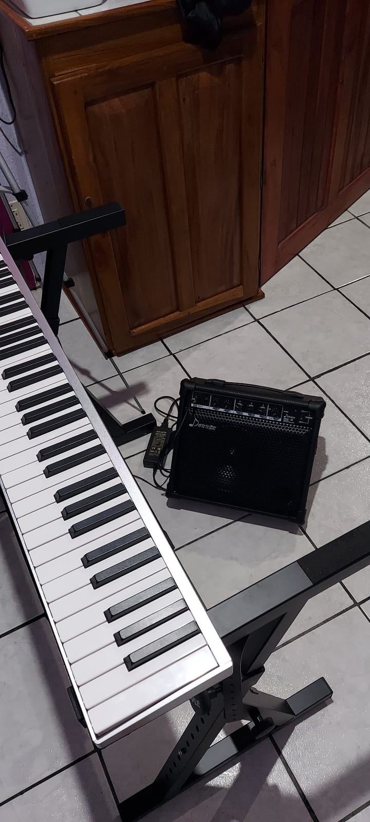 Donner DKA-20 Keyboard Amplifier 20 Watt Keyboard AMP with Aux in and Two Channels, Bass Guitar Amp, Piano Amplifier, Electronic Drum Speaker Support for Microphone Input customer photo 1