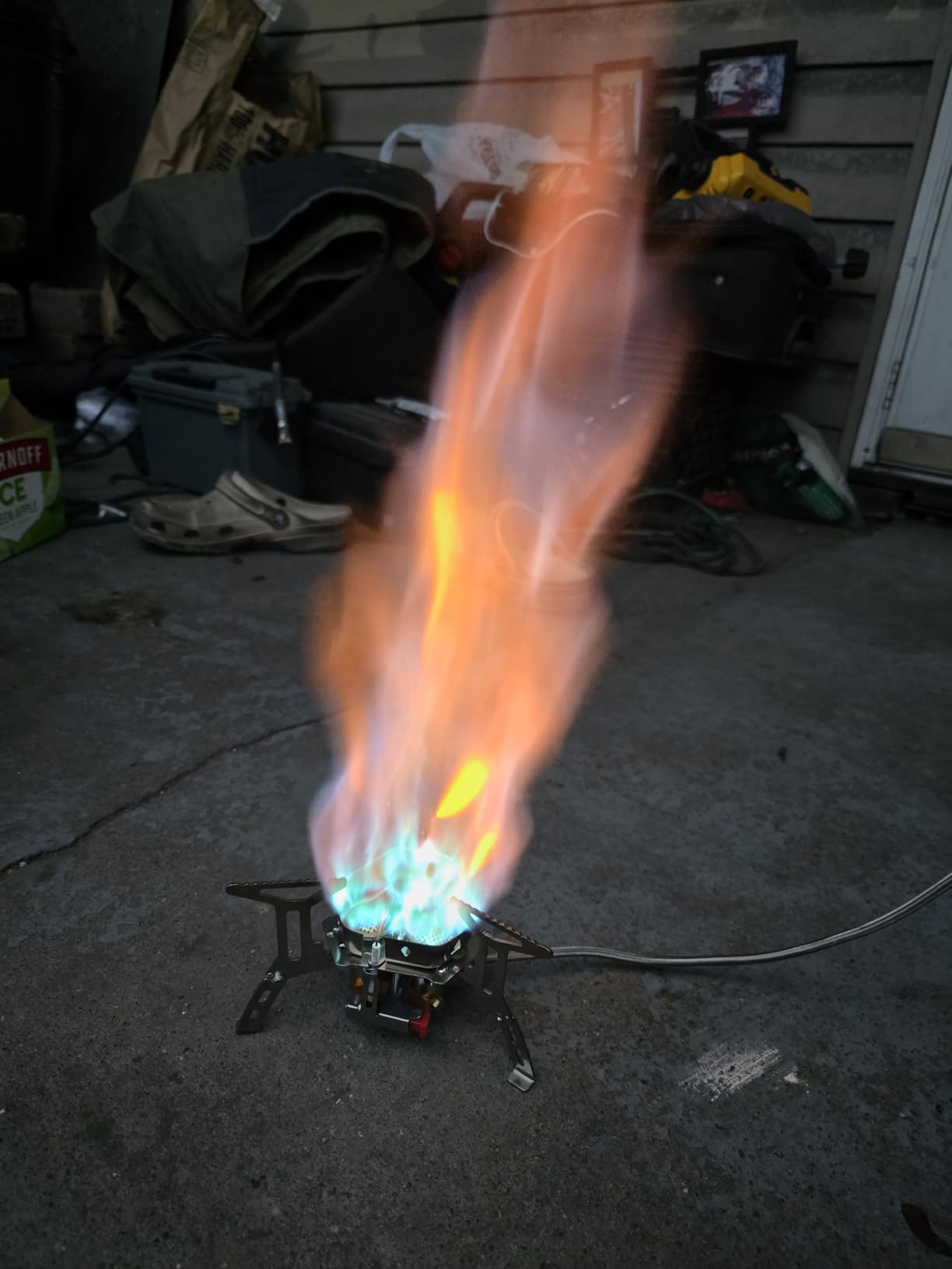 Odoland 3500W/6800W Windproof Camp Stove Camping Gas Stove with Fuel Canister Adapter, Piezo Ignition, Carry Case, Portable Collapsible Stove Burner for Outdoor Backpacking Hiking and Picnic customer photo 1