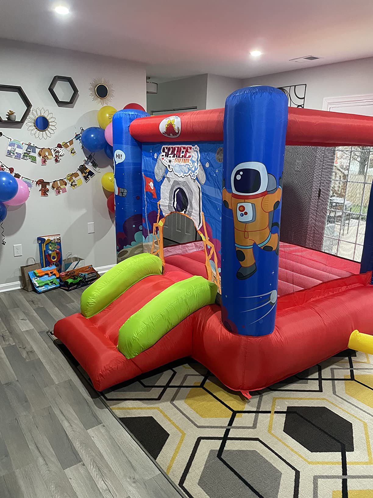 WELLFUNTIME Inflatable Bounce House, Bouncy Castle Slide with Blower customer photo 2