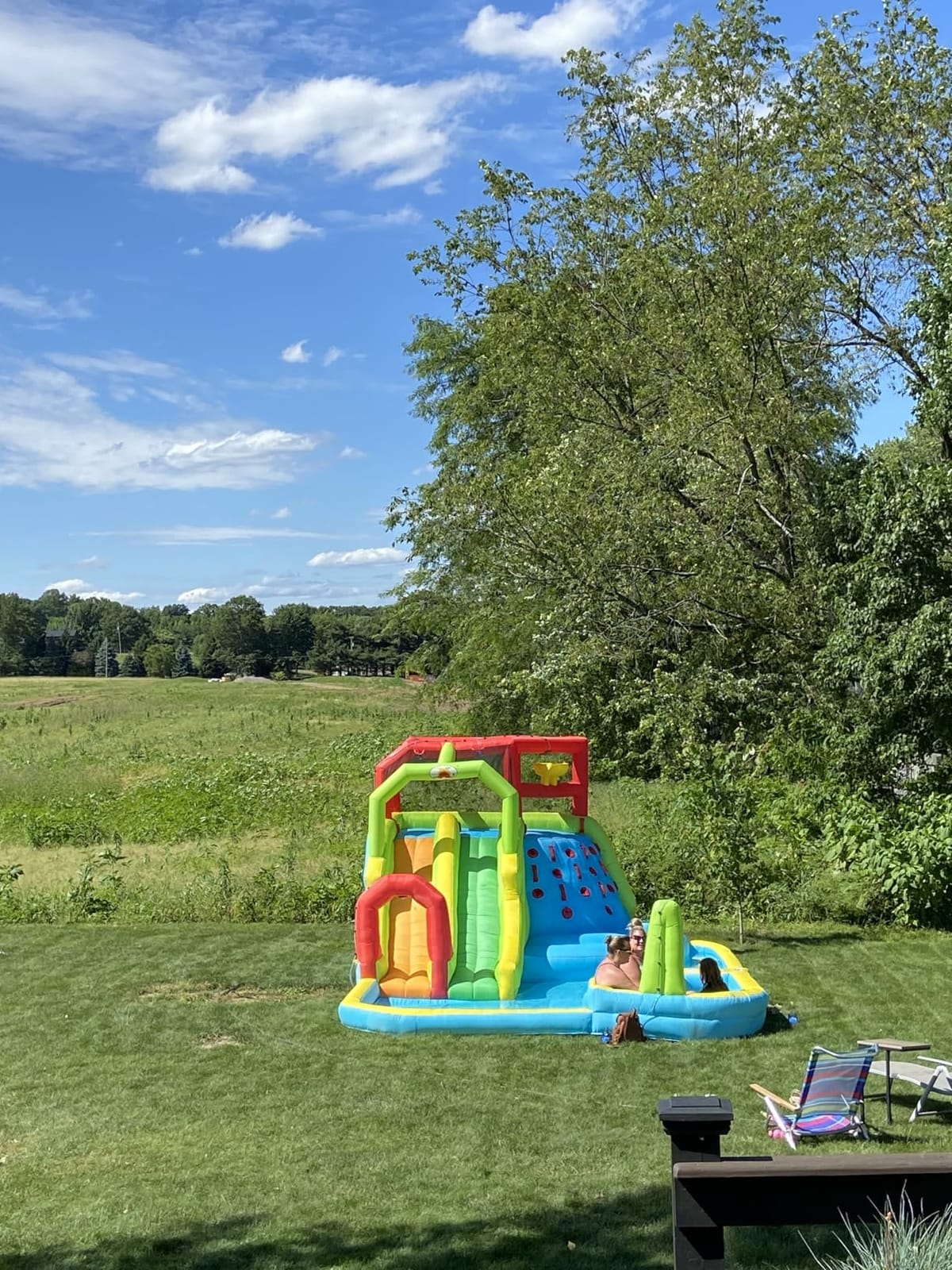 WELLFUNTIME Inflatable Water Slide Park, Bouncy Castle with Deep Pool, 191 x 157.5 x 100 Inch, Jumping Castle with Air Blower customer photo 1