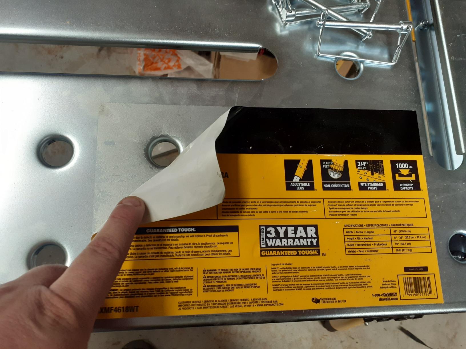 Dewalt Adjustable Height Portable Steel Welding Table and Work Bench, 18 x 46-inch Tabletop, Folding Legs, Carrying Handle, and Cord Minder customer photo 2