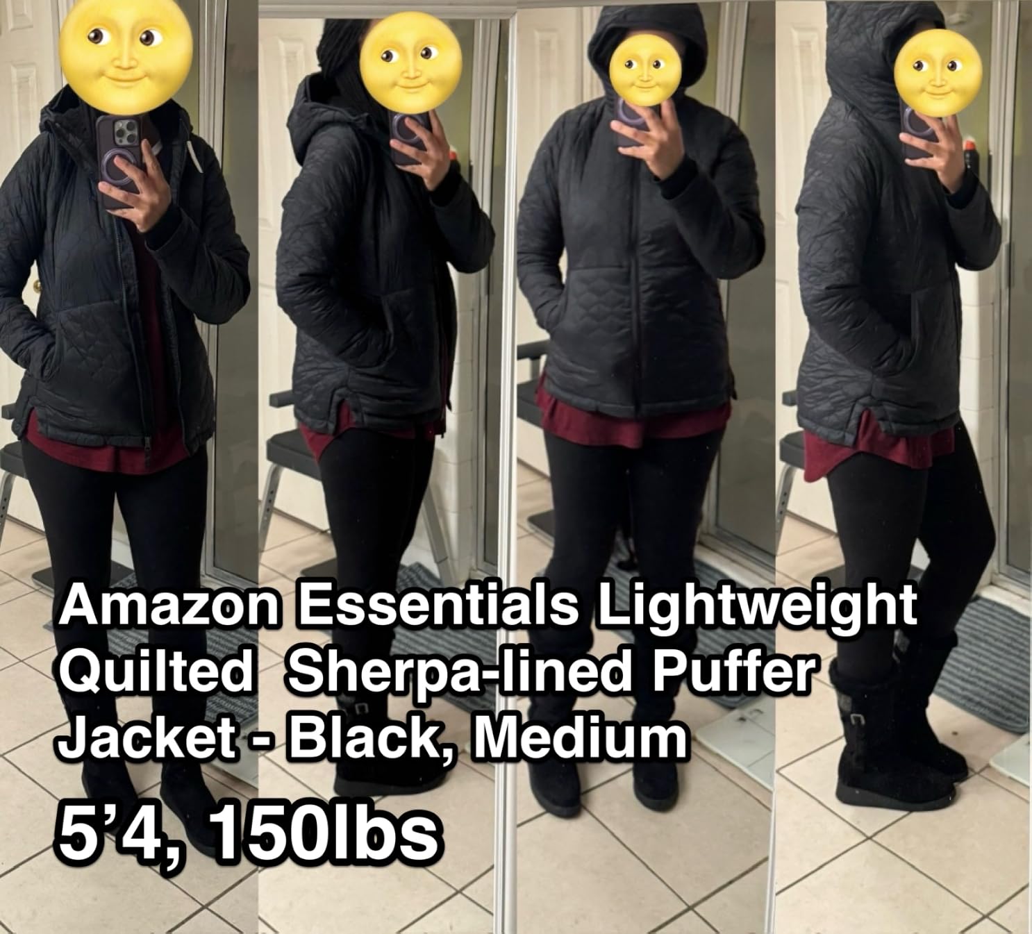 Amazon Essentials Women's Lightweight Quilted Full-Zip Water-Resistant Fleece Sherpa-Lined Hooded Puffer Jacket customer photo 1