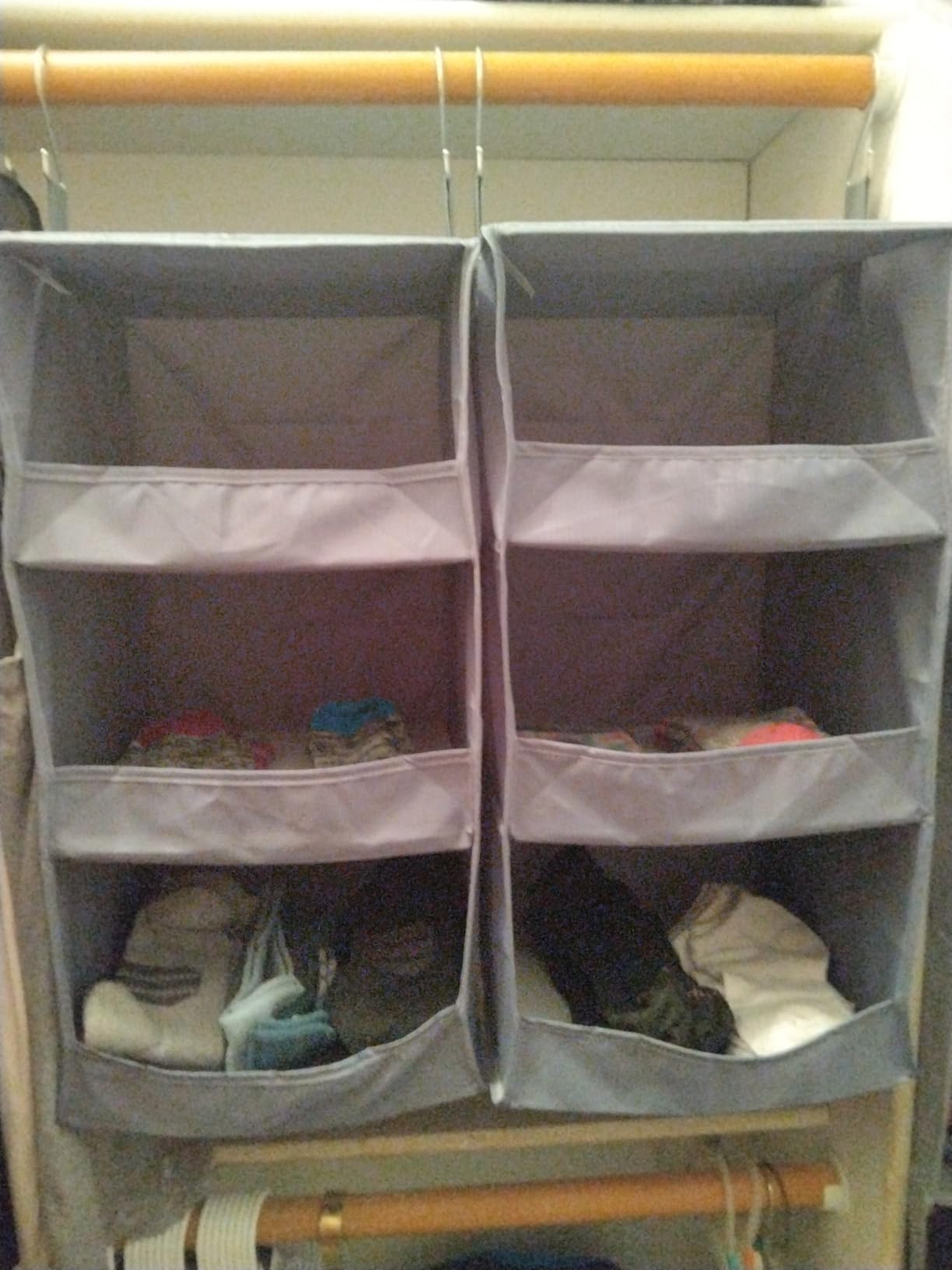 GRANNY SAYS 3-Shelf Hanging Closet Organizer, Foldable Storage, Gray customer photo 2
