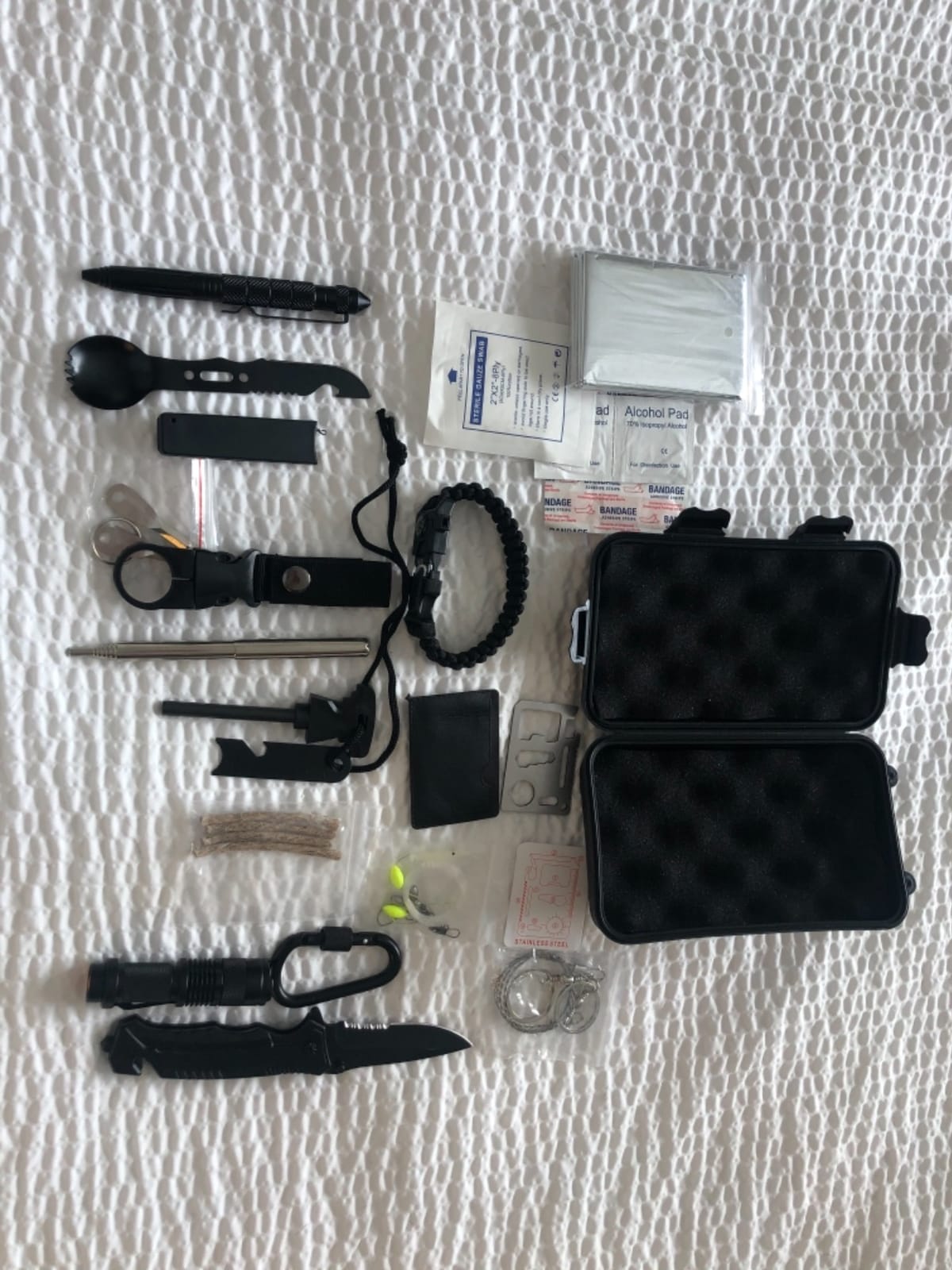 Angieast Survival Kit 35 in 1, First Aid Kit, Survival Gear, Survival Tool Gifts for Men Boyfriend Him Husband Fathers Day Camping, Hiking, Hunting, Fishing customer photo 2