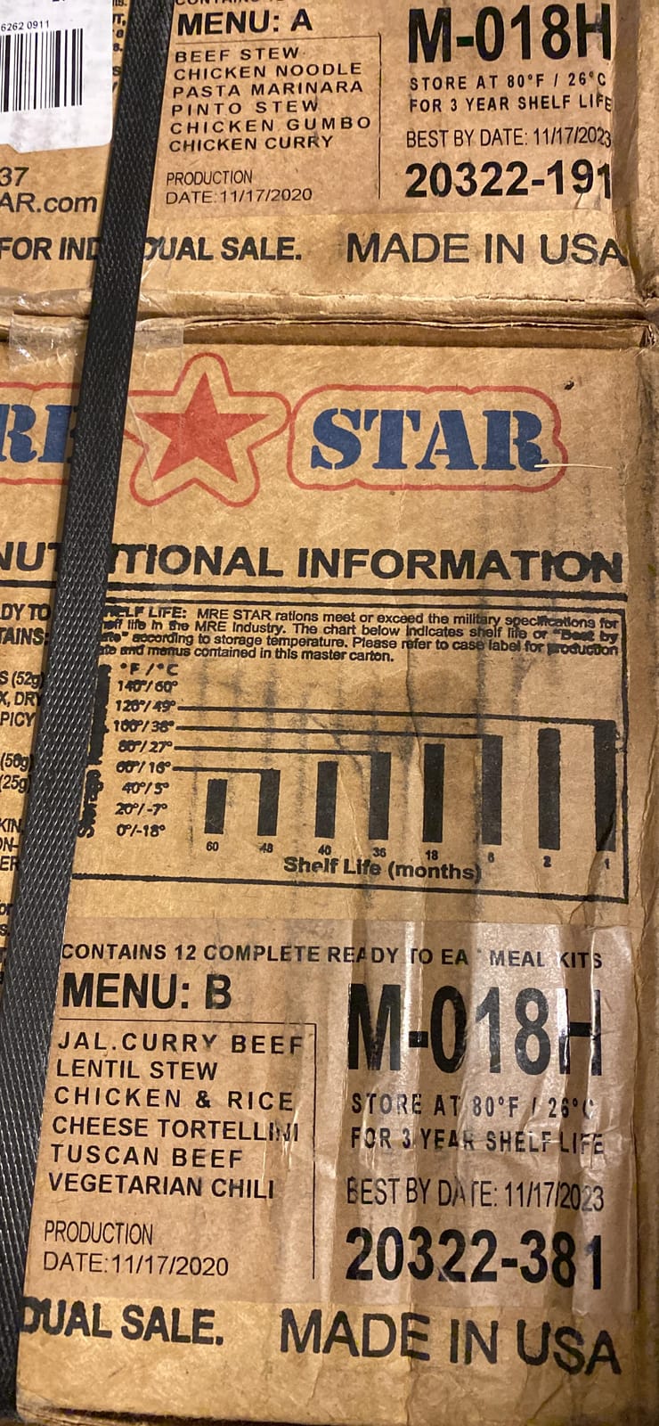 MRE STAR Survival Meal Box – Emergency Meals Ready to Eat with Accessories and FRH – Compact and Lightweight Packaging – Extended Shelf Life – 12 pcs Individual Fully-Cooked Meals customer photo 1