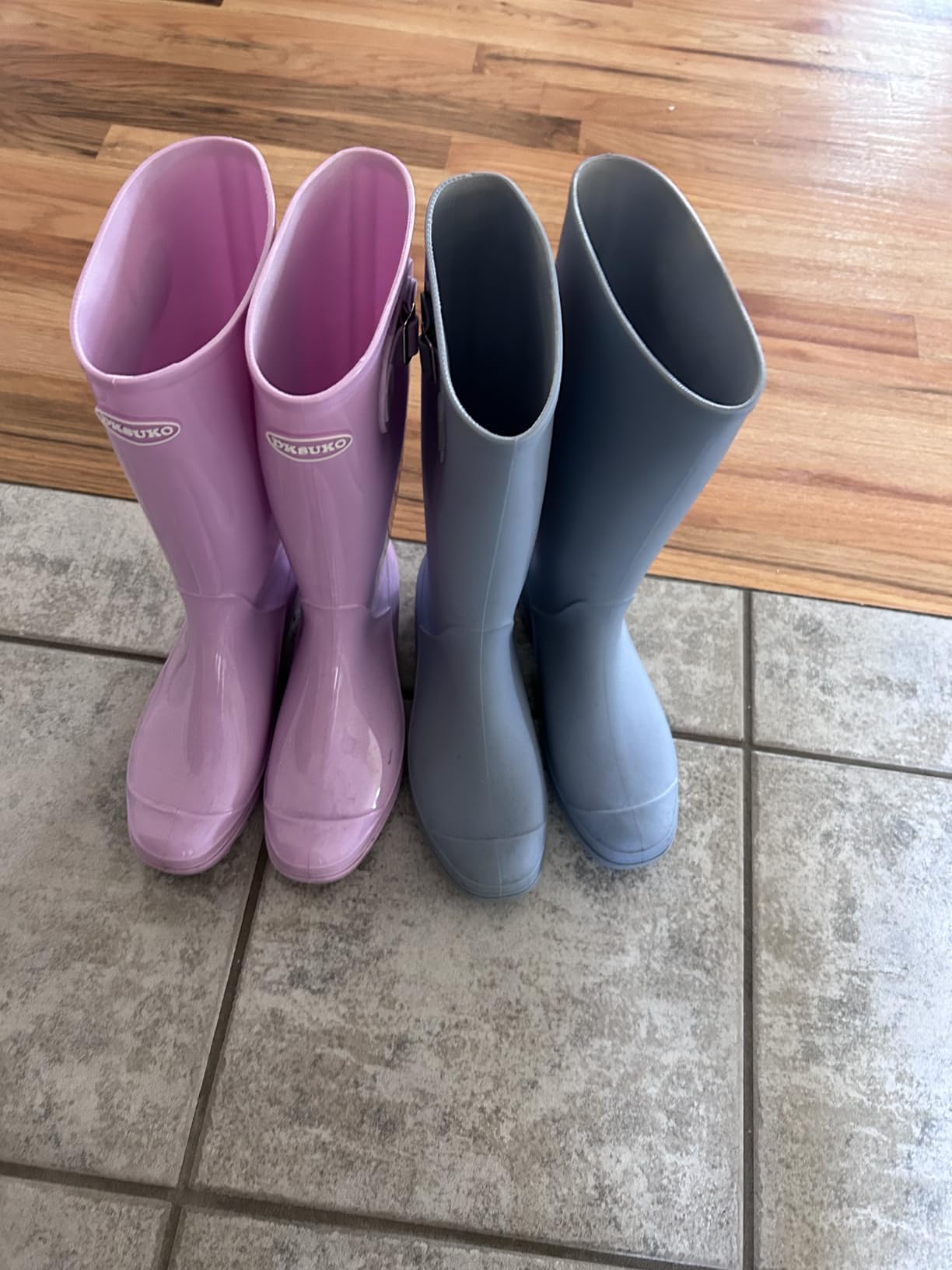 DKSUKO Women's Tall Waterproof Rain Boots Rubber Wide Calf Garden Boots customer photo 1