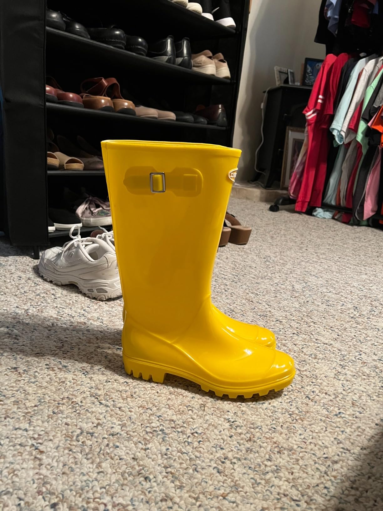 DKSUKO Women's Tall Waterproof Rain Boots Rubber Wide Calf Garden Boots customer photo 2