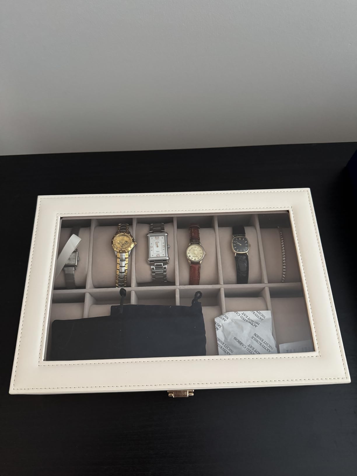 SONGMICS Watch Box, 12-Slot Watch Case with Large Glass Lid customer photo 2