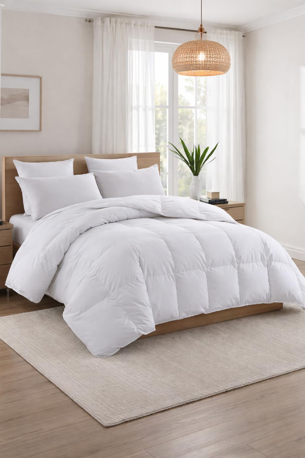 TEXARTIST White Queen Comforter, All Season Down Alternative Duvet Insert customer photo 2