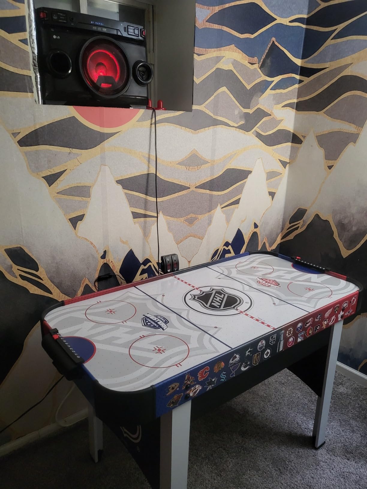 EastPoint Air Hockey Table, Rush, for Adults, Game Room, LED Scoring, 48
