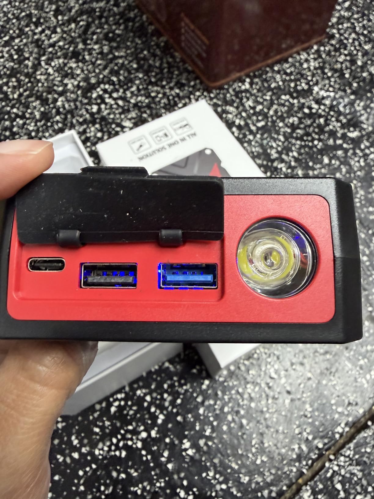 Jump Starter Car Jump Starter Auto Battery Booster Pack 5000A Peak 12V with USB-C Quick Charge,Lithium Jump Box with LED Light(Up to 7.0L Gas or 5.5L Diesel Engine) customer photo 2