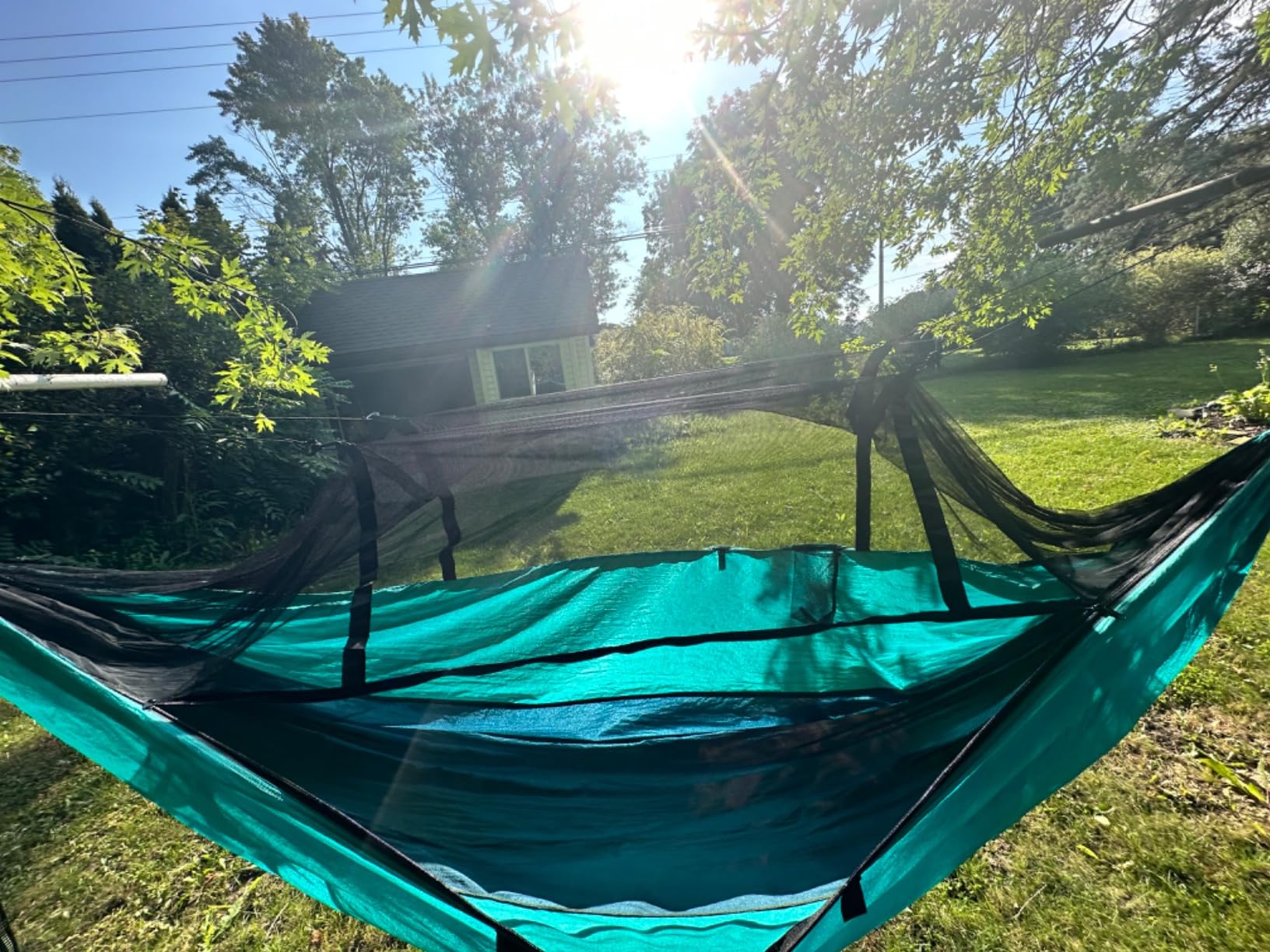 AnorTrek Camping Hammock with Mosquito Net, Double & Single Lightweight Portable Hammocks with Tree Straps, Parachute Hammock for Camping, Backpacking customer photo 1