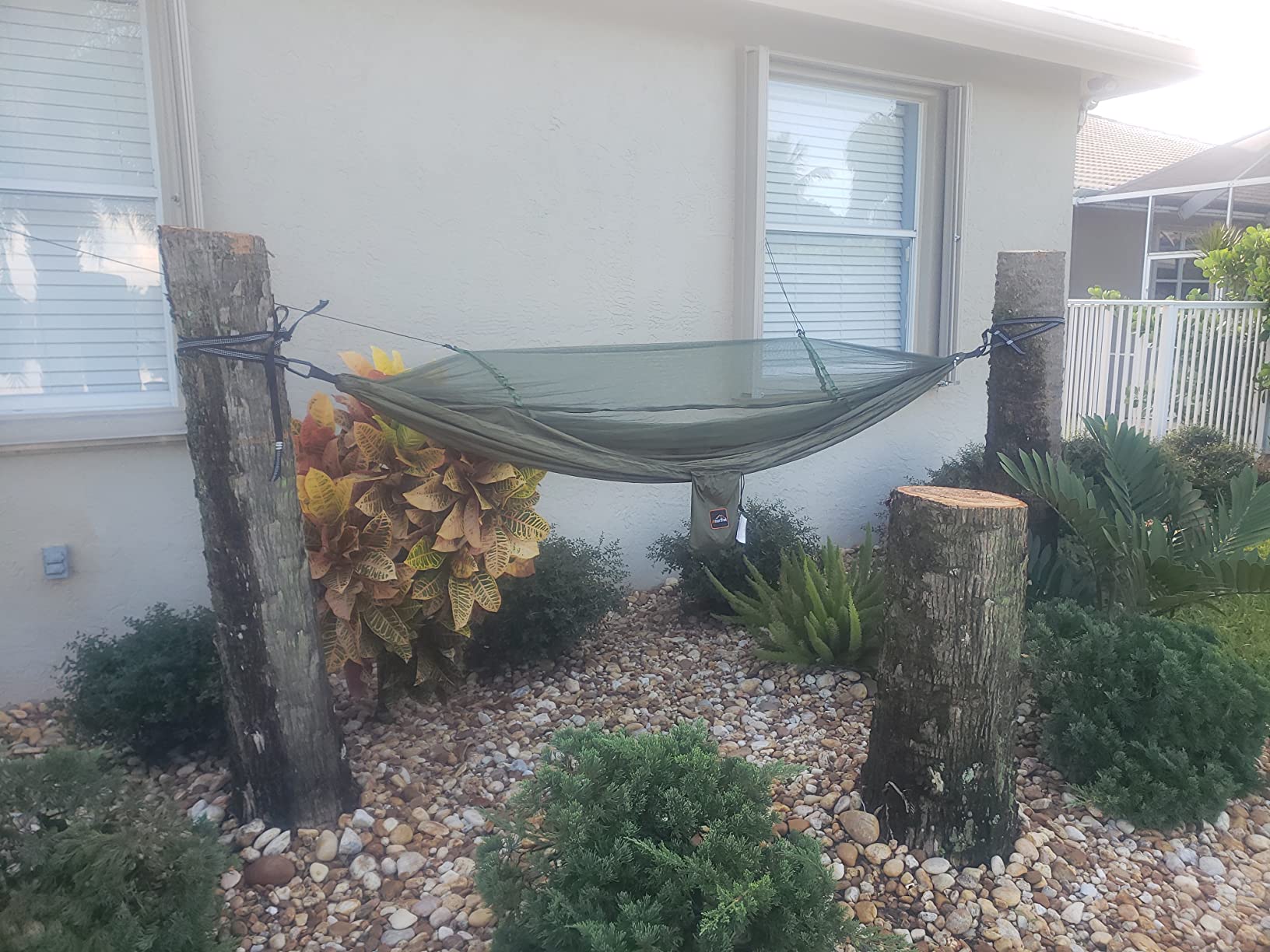 AnorTrek Camping Hammock with Mosquito Net, Double & Single Lightweight Portable Hammocks with Tree Straps, Parachute Hammock for Camping, Backpacking customer photo 2