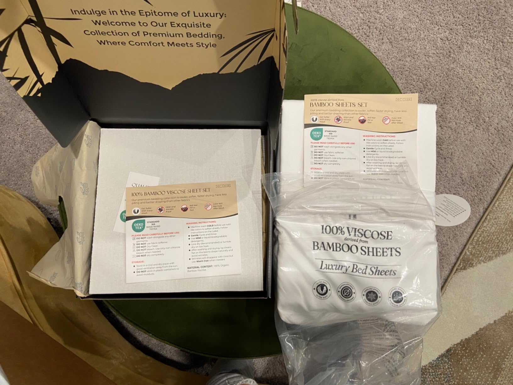 DECOLURE 100% Viscose Derived from Bamboo Sheets Queen Size | 4 Pc Bed Set customer photo 1