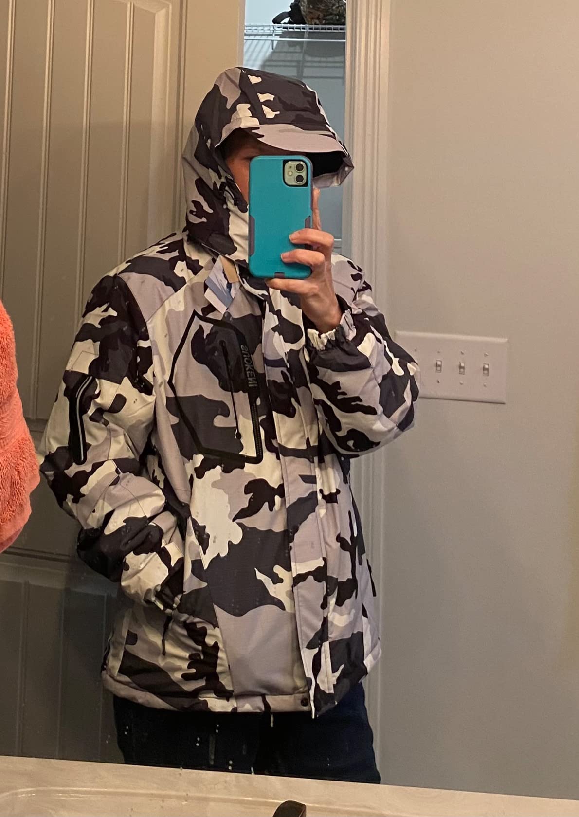 SUOKENI Women's Waterproof Warm Winter Snow Coat Hooded Raincoat Ski Snowboarding Jacket customer photo 2