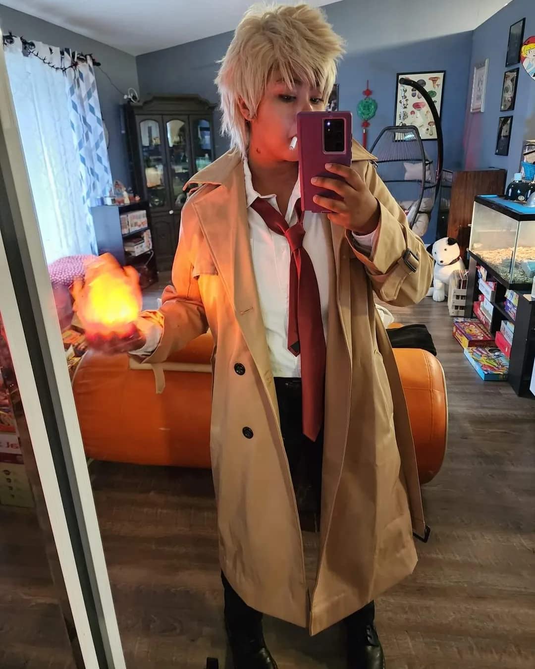 Pantete Men's Double Breasted Trench Coat Oversized Windbreaker Long Jacket customer photo 2