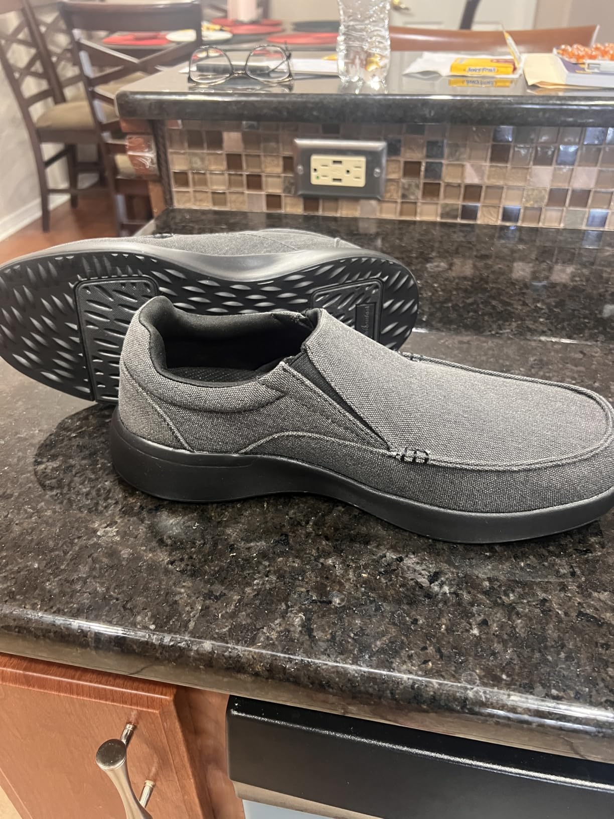 OrthoComfoot Men's Orthopedic Comfortable Slip-On Shoes with Arch Support, Orthotic Loafers for Plantar Fasciitis, Canvas Leisure Vintage Flat Walking Shoes for Foot and Heel Pain Relief customer photo 1