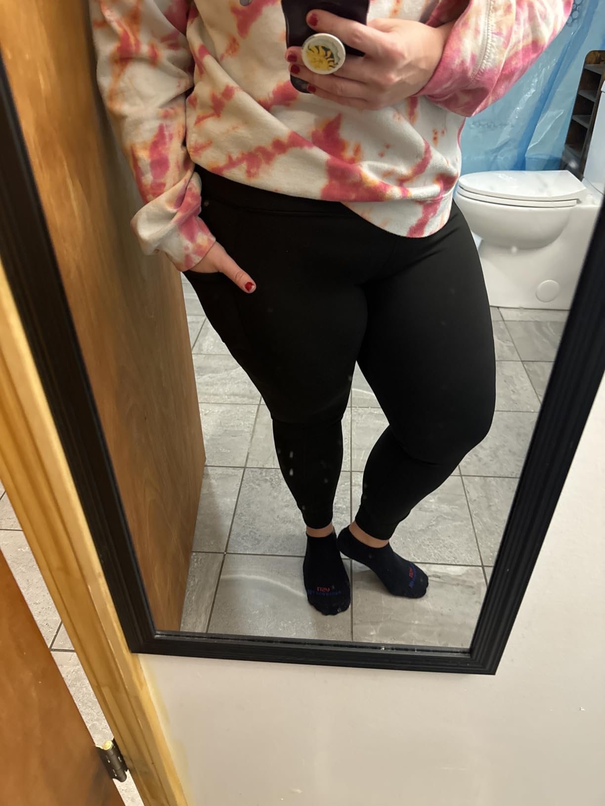 CHRLEISURE Fleece Lined Leggings Women with Pockets - Winter Warm Thermal Thick Tights High Waisted Yoga Pants customer photo 2