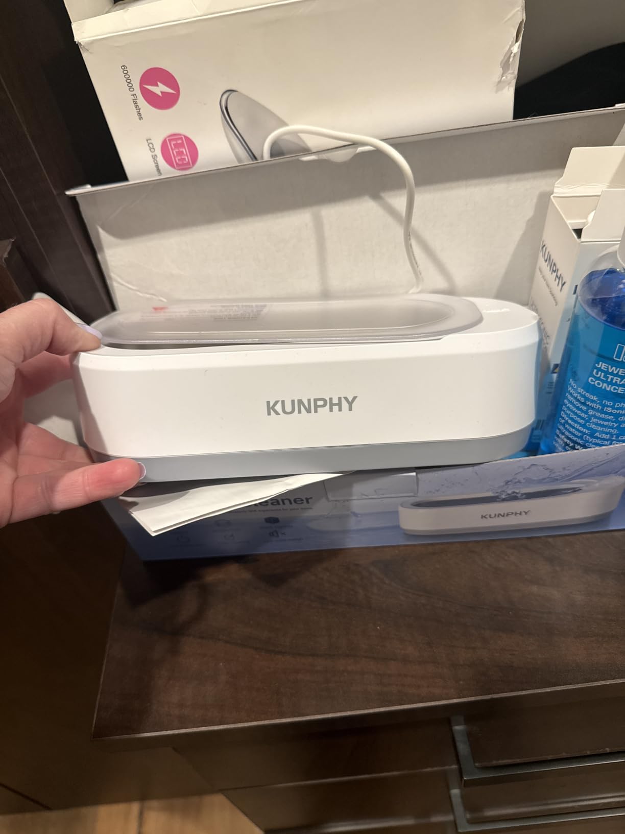 Jewelry Cleaner, KUNPHY 46kHz Ultrasonic Cleaner, White customer photo 2